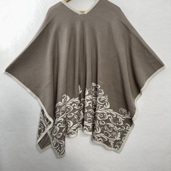 NEW Soft Surroundings Womens One Size Wrap Shawl Cape Metallic Shimmer - Picture 4 of 8